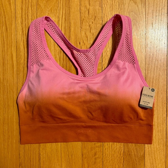 PINK Victoria's Secret Other - PINK Victoria’s Secret Seamless Lightly Lined Sports Bra Pink Orange Ombré